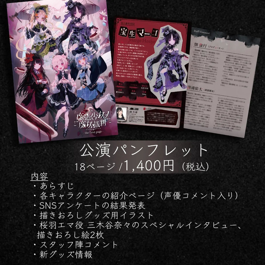 魔法少女ノ魔女裁判～the first page～ プレミアム 魔法少女ノ魔女裁判～the first page～』 公演パンフレット