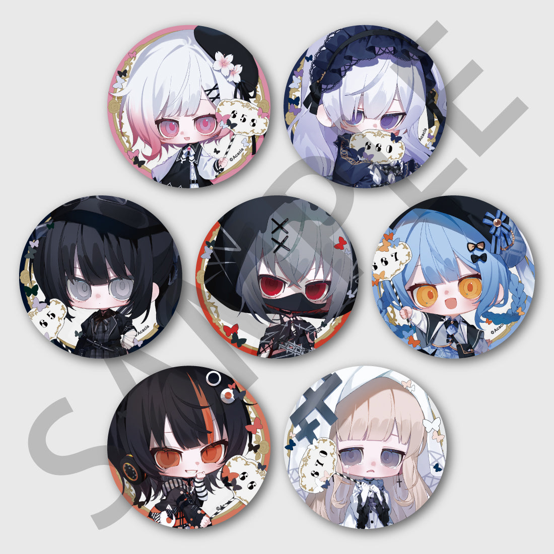 魔法少女ノ魔女裁判 トレーディングミニキャラ 缶バッジA(全7種)（BOX）